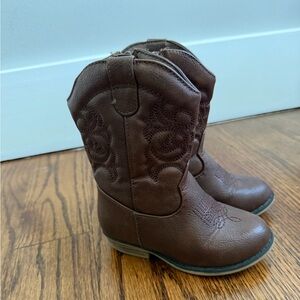 Cat & Jack Brown Kids Western-Style Zip Boots